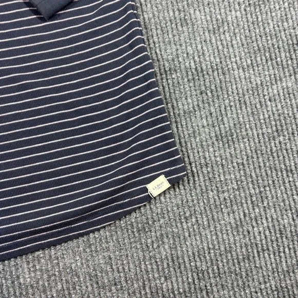 L.L. Bean Hoodie Women's XL Blue White Striped Waffle Knit Long Sleeve - Picture 5 of 7
